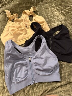 Post surgery recovery Zip-Front Sports Bras set of 3 size M